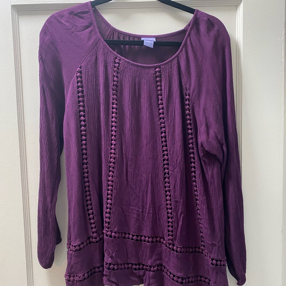 Laura Scott Deep Purple Blouse grape xl